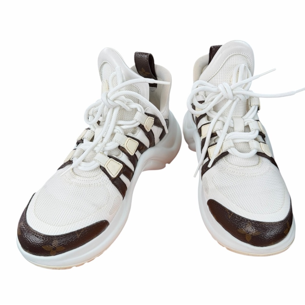 Louis Vuitton Archlight Sneakers Monogram White Brown Size 38